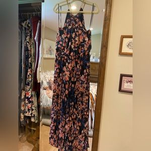 Floral Pleaded Leg Jumpsuit